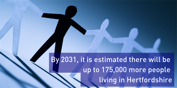 Good Growth population - by 2031, it is estimated there will be up to 175,000 more people living in Hertfordshire