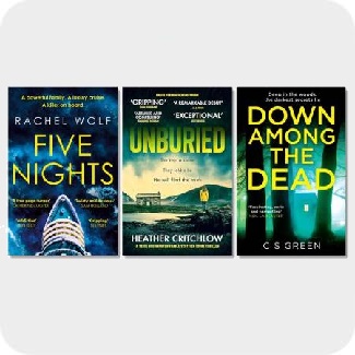 Book art: Five nights, Unburied, Down among the dead