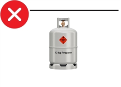 A metal propane cannister