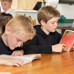 Young students reading