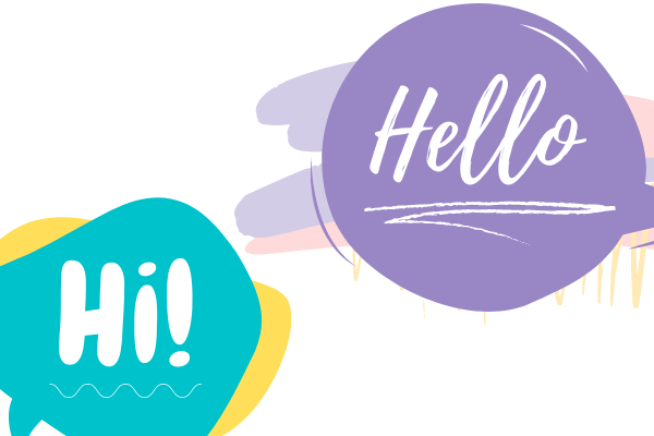 An image of some speech bubbles that say hello and hi
