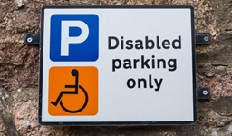 Sign that says "Disabled parking only"