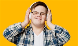 Man listening to headphones