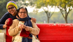 young carer with mother