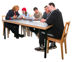 People sitting at a board meeting.