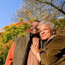 Older couple smiling