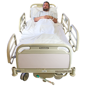 Man in a hospital bed