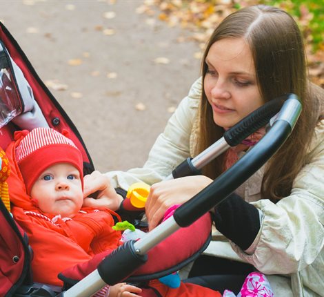 Mum with baby in pram