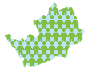 Map of Hertfordshire with children silhouette