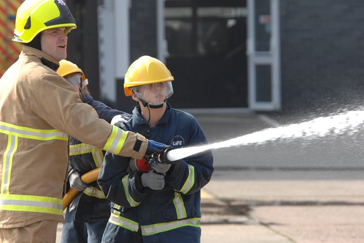 Young person with fire service