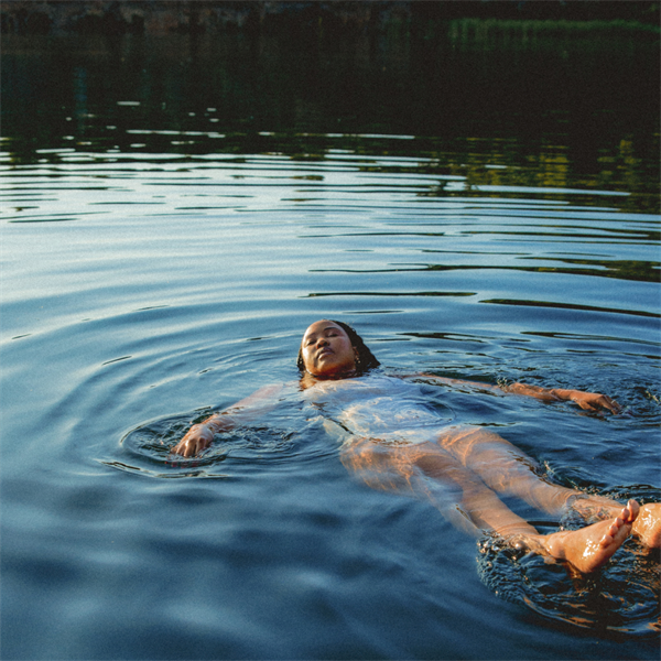 Person floating on water