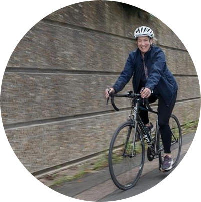 Woman riding a bike