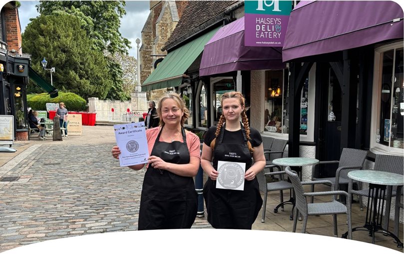 Award winners outside Halsey's Deli & Eatery