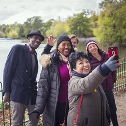 Older people taking a selfie