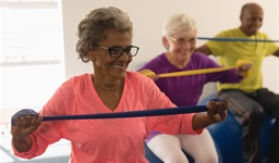 Older women in an exercise class