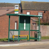 Bus stop with light