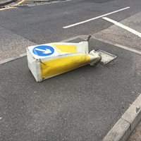 Bollard knocked down