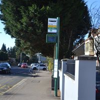 Bus stop with screen