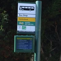Bus stop with screen
