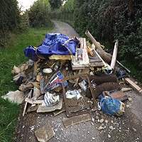 Fly tipping on road