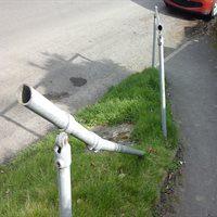 Pedestrian handrails damaged or missing