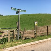 Rights of Way sign and stile