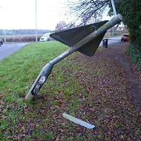 Sign knocked down