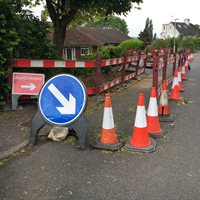 Utility works - digging up the road