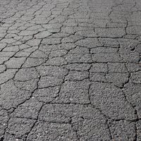 Cracked (or 'crazed') road surface