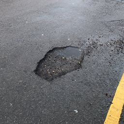 A pothole on the road