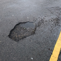 A pothole on the road