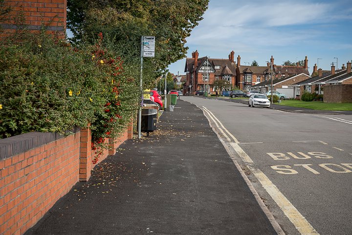 A resurfaced footpath