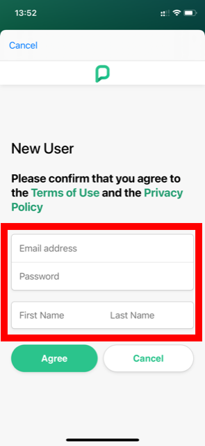 Register user