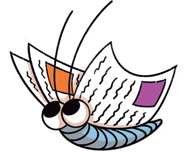 dragonfly with pages for wings