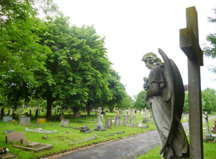 A picture of a cemetery.