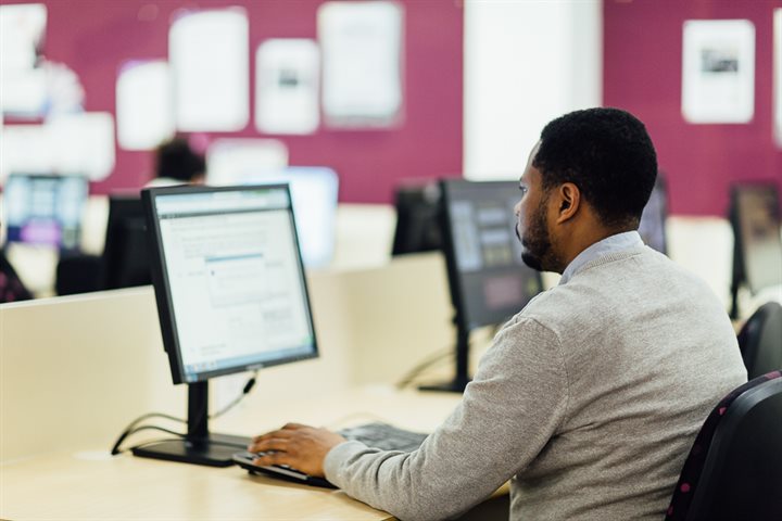 Man using a desktop PC