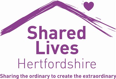 Shared lives Hertfordshire logo_LIght Purple_Pantone 2603