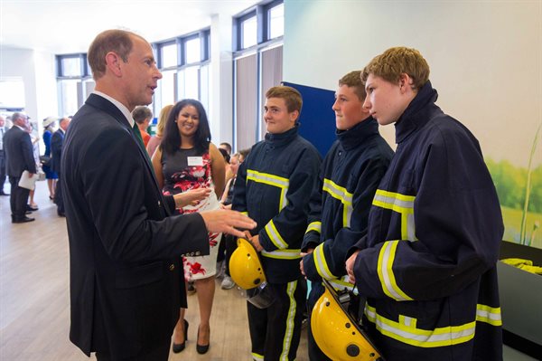Earl of Wessex meeting fire cadets
