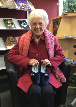 Visitor-with-slippers
