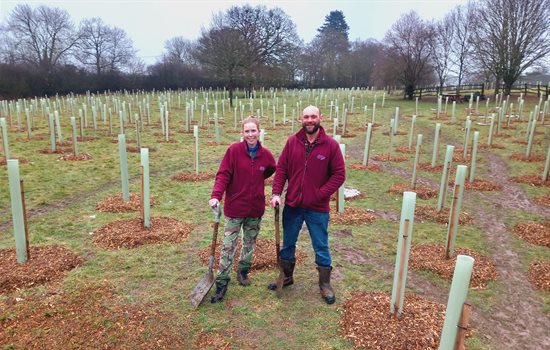 Woodland creation officers, Hannah and Ralph.