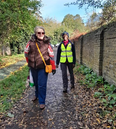 Health walk leader and walker