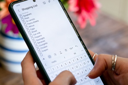 Shopping list on a phone