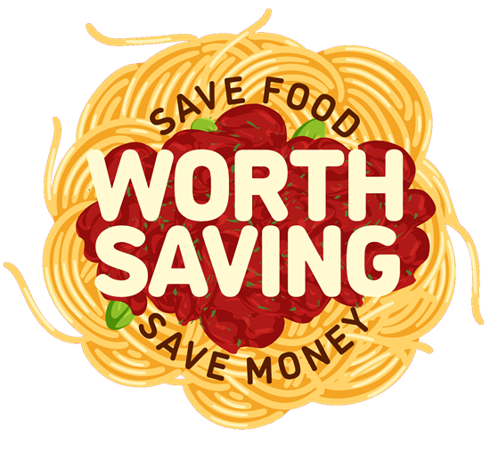 Spaghetti Bolognese with campaign slogan - Save Money, Save Food