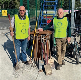 Ware Rotary Club members with donated tools