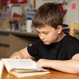 A boy reading