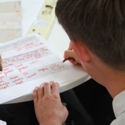 students writing