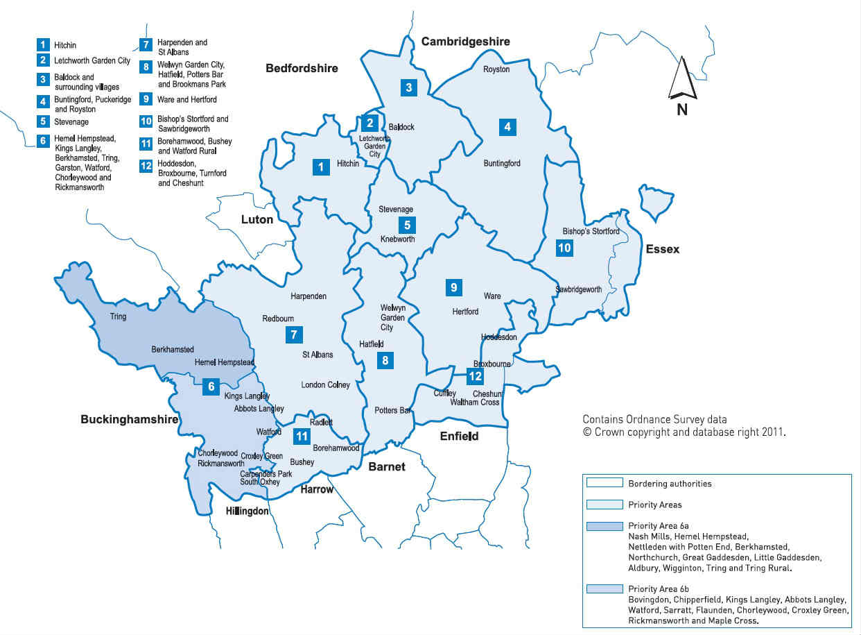 Map of secondary school priority areas