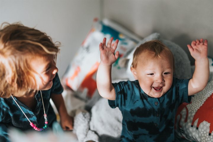 Young brothers laughing