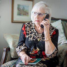 Older lady on the phone