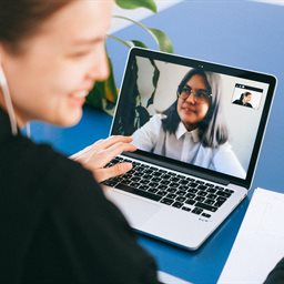 Two women on a video call